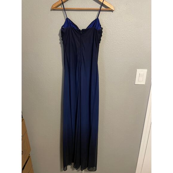 Vintage Blondie Nites Juniors Dress Size 1 Blue Mesh Babydoll HOCO Prom Y2K FLAW - Picture 2 of 8